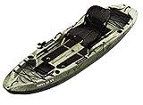 Sun Dolphin Boss 10 SS Fishing Kayak - Sit On Top Fishing Kayak - One Person Angler Kayak - 3 Fishing Rod Holders - Fishing Gear Tracks - Includes Paddle - 12 ft - Grass