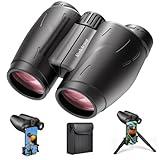 25x30 High Powered Binoculars for Adults, Compact/Waterproof Binoculars with Universal Phone Adapter, Tripod and Tripod Adapter, Large View Binoculars for Bird Watching, Outdoor Sports and Concerts