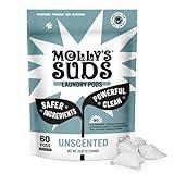 Molly's Suds Laundry Detergent Pods | Clean Detergent for Sensitive Skin | Ultra Concentrated and Stain Fighting | Unscented - 60 Count