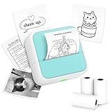 Sticker Printer - Printpods Mini Printer with Stickers, Print Pod, Bluetooth Inkless Printers, Sticker Maker, Portable Thermal Printer for iphone, Impresora Portátil for Notes, Journal, DIY, Kids Gift