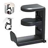 QILUCKY Headphone Stand Hanger Desk Hook, Foldable Headset Stand PC Gaming Accessories for DEST,Desk Headphone Holder Hanger Mount, Under Desk Clamp Hooks Mount Headset Stand (Black)