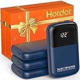 Hotdot AI Hand Warmers Rechargeable with Gift Box, 4 Pack Portable Electric Hand Warmer with LED Display Battery and Temperature, Fast Heating, for Men, Women, Hunting Camping Blue