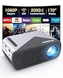 Mini Projector for iPhone, 1080P Support Wireless Video Projector with WiFi, Gift Mini Portable Projector for Kids, Movie Projector for Outdoor and Home Theater Projector for Phone/Laptop/TV Stick