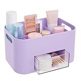 STORi Bliss Lilac Purple Makeup Organizer for Countertop, Divided Bathroom Organizer & Storage Drawer, Makeup Brush Holder, Cosmetic & Nail Polish Organizer, Made in USA