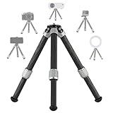 Carbon Fiber Small Tabletop Travel Tripod, Weight 108g/0.23lb, Maxload 5kg/11lb, Lightweight Tripod Stand, 1/4" Inch Screw, for Camera/Phone Holder/Projector/Live Stream Light (MT-02CL)