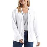 Hanes Womens Slub Knit Full-zip Hoodie, Textured Cotton Zip-up T-shirt For Fashion-hoodies, White, Large US