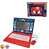 Lexibook, Spider-Man, Bilingual and Educational Laptop Spanish/English, Toy for Children, 170 Activities to Learn, Play Games and Music, Large Screen, Blue/Red, JC599SPi2