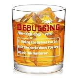 Futtumy Debugging Definition Whiskey Glass, Geek Gifts for Men, Gifts for Computer Geeks, Computer Science Gifts, Funny White Elephant Christmas Gifts for Computer Programmers Coder IT Geek