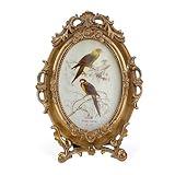 SIKOO Vintage 4x6 Ornate Picture Frame Oval Antique Baroque TableTop Wall Mounting Photo Frame with High Definition Glass Front for Home Decor, Old-Fashioned Photo Gallery, Art,Gold