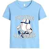 CM-Kid Baseball T Shirt for Boy Kids Future All Star Sport Tee Toddler Short Sleeves Clothes Blue 6T