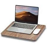 ZEAPTAC Portable Lap Laptop Desk with Pillow Cushion, Fits up to 15.6 inch Laptop, Lap Stand for Bed & Couch & Carpet, Book Tablet/Drawing Board/Computer Laptop Stand - Dark Brown Wood