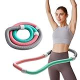 Weighted Soft Spring Hula Hoop for Adults, 3lb Foldable for Home and Travel, Portable Slimming Fitness Hoop for Weight Loss, Waist-Friendly Design, Upgraded Closed Silent Version