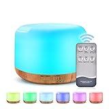 300ML Essential Oil Diffuser, Remote Control Ultrasonic Aromatherapy Oil Diffusers Cool Mist Humidifier, Waterless Auto-Off and 7 LED Light Colors for Bedroom, Yoga, SPA, Baby