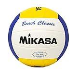 Mikasa VX20 Beach Classic Volleyball White, Official Size, Synthetic Material, 3 Color Panel Design, Affordable Price