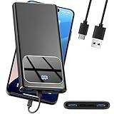 Power Bank, 10000mAh Portable Charger with PD 5A/3W Fast Charging, USB C in&out External Battery Pack, Portable Cell Phone Charger for iPhone 16 15 14 13 /ProMax/Pro/Plus Samsung S23 S22 Android Phone