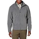 Amazon Essentials Men's Full-Zip Fleece Jacket (Available in Big & Tall), Charcoal Heather, Large