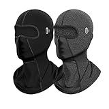 weilaike Cold Weather Face Mask, Water Resistant Windproof Ski Mask, Moisture Wicking Fleece Thermal Mask, Performance Soft (Black + Gray)