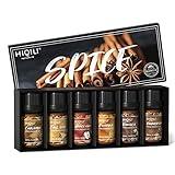 HIQILI Spice Fragrance Oil, Scented Oil 6x10ml for Candle Making Soap Slime, Fall Essential Oils for Diffuser Home, Cinnamon Pumpkin Vanilla Apple Cider Harvest Spice Fall Leaf, Christmas