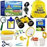 Kidz Xplore Outdoor Explorer Set - Bug Catching Kit Nature Exploration Children Outdoor Games Mini Binoculars Kids, Compass, Whistle, Magnifying Glass, Adventure, Hunting, Hiking Educational Toy