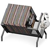 RUILALIFE Vinyl Record Storage Holder Rack，80-100 LP Album Storage Shelf, Metal Record Display Stand, Shelf Organizer For Book, Magazine, Files（Black，1-Tier）