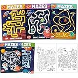 Wiooffen 168 Pages Maze Books for Kids Ages 3-8, 6-Pack- 6 Beginner Level Kids Activity Books Busy Books - Outer Space Theme Children Amazing Mazes Fun Games Birthday Gifts, YM0530
