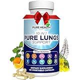 10 in 1 - Lung Detox & Cleanse for Smokers - Quit Smoking Aid - All-Natural Detox for Smokers, Promoting Clear Lungs & Lung Support - Vegan Supplement for Lung Detox; Supports Respiratory Health