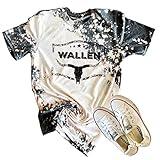 Retro Steer Skull Western T-Shirt Women Vintage Country Music Shirt Cute Cowgirl Graphic Cowboy Tees Tops(Gray, L)