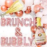 LaVenty 45 PCS Brunch & Bubbly Decoration Brunch and Bubbly Bridal Shower Decoration Brunch & Bubbly Sign Banner Floral Bridal Shower Decoration