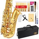 Glory Gold Laquer E Flat Alto Saxophone with 11reeds,8 Pads cushions,case,carekit