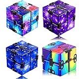 4 Pack Infinity Cube Fidget Toy, Fidgeting Game for Adults, Cool Mini Gadget Best for Stress and Anxiety Relief and Kill Time for ADD/ADHD/OCD