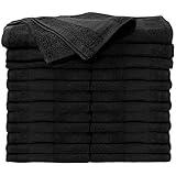 ForPro Professional Collection Premium Bleach Tough Salon Towels, Black, 100% Cotton, Bleach-Proof Towels, Stain Resistant, 16" W x 27" L, 24-Count