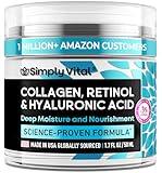 SimplyVital Collagen, Retinol & Hyaluronic Acid Cream - Anti-Aging Face Moisturizer for Face, Neck & Décolleté - Made in USA, Daily Moisturizer Face Cream - 1.7 fl.oz.