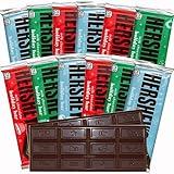 Christmas Hershey Milk Chocolate Holiday Bars, Bulk 12 Count, Full Size Candy Bars, Red & Green Christmas Colors, Bulk Individually Wrapped Stocking Stuffer Gift Chocolate 1.55oz Ea