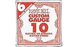 Ernie Ball Nickel Plain Single Guitar String .010 6-Pack