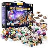 Dan&Darci Rock Collection for Kids - Includes 250+ Bulk Rocks, Gemstones & Crystals + Genuine Fossils and Minerals - 2 Lbs. - Geology Earth Science STEM Toys Activity, Gifts for Boys & Girls Ages 6+