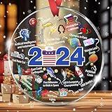 Christmas Ornament 2024- Year in Review Transparent Acrylic Keepsake Funny Hot 2024 Highlights & Trending Topics Social Commemorative Holiday Decor, Perfect for Friends & Family, Unique Xmas Gifts