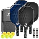 GARYE Pickleball Paddles Set of 4, Carbon Fiber Pickleball Set, USAPA Approved Lightweight Pickle Ball Paddle Set of 4 with 6 Balls, 1 Bag, 4 Grip Tapes, Pickleball Rackets for Adults and Teenager