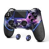 AceGamer Wireless Controller for PS4, Custom Design V2 Gamepad Joystick for PS4 with Non-Slip Grip of Both Sides and 3.5mm Audio Jack! Thumb Caps Included! (Galaxy)