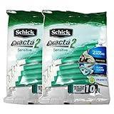 Schick Exacta2 Sensitive Disposable Razor, 10 Count(Pack of 2)