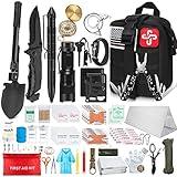 238Pcs Emergency Survival Kit and First Aid Kit, Professional Survival Gear Tool with Tactical Molle Pouch and Emergency Tent for Earthquake, Outdoor Adventure, Camping, Hiking, Hunting