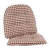Klear Vu Omega Non-Slip Chair Cushions, Assembled in USA, U-Shaped Skid-Proof Seat Pads for Dining Room, Kitchen, Office, 15"x16", 2 Pack, Gingham Red 2 Count
