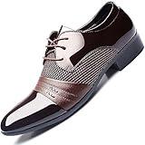 Men's 2023 Dress Shoes Patent Leather Shoes Soft Sole Breathable Mesh Business Casual Oxford (Brown, 11)
