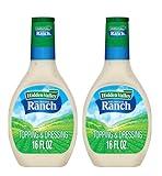 Hidden Valley Original Ranch Salad Dressing & Topping, 16 oz, Gluten Free, Pack of 2, Bundled With V2U Utensil Set