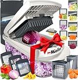 Mueller Pro-Series 10-in-1, 8 Blade Vegetable Chopper, Onion Mincer, Cutter, Dicer, Egg Slicer with Container, French Fry Cutter Potatoe Slicer, Home Essentials & Kitchen Gadgets, Salad Chopper