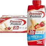 Premier Protein Protein Shake, Strawberries & Cream, 30g Protein, 1g Sugar, 11 fl oz Pack of 12