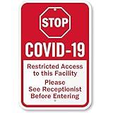 Stop Restricted Access Medical Safety 12"x18" Aluminum Weatherproof Sign c02013b