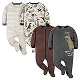 Gerber baby boys 4 Pack 'N Play Footie and Toddler Sleepers, Red Dino, 0-3 Months US