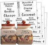 Kitchen Pantry Food Organization Clear Supplementary Labels: 85 Attractive Feminine Gloss Preprinted Water Resistant Label to Organize Storage Containers, Jars & Canisters w/Extra Write-on Stickers V2