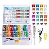 GHGVOLB 208PCS Car Fuses Assortment Kit,Durable Blade Fuses Automotive - Standard & Mini & Low Profile Mini Fuse (2A/5A/10A/15A/20A/25A//30A/35A) for Boat, Auto,RV,Truck,with Fuse Puller Circuit Teste