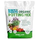 Back to the Roots 100% Organic Potting Mix (6 Quart) | Premium Blend | Made in The USA